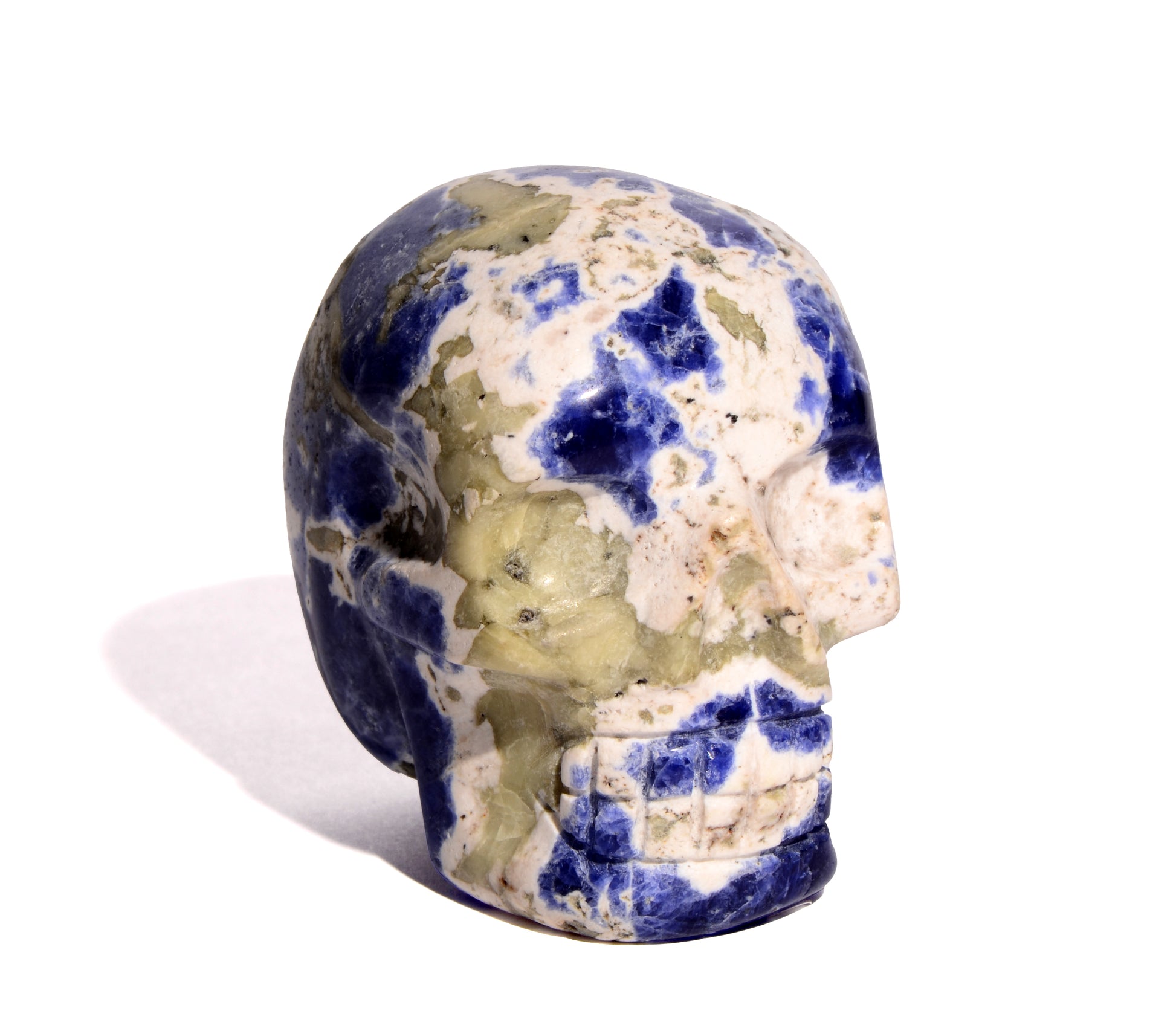 Sodalite Skull - Crystal Carving - Polished