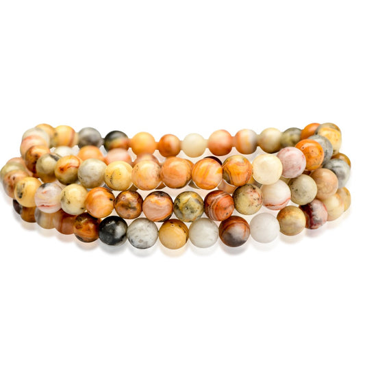 healing crystal jewelry: crazy lace agate beaded bracelet