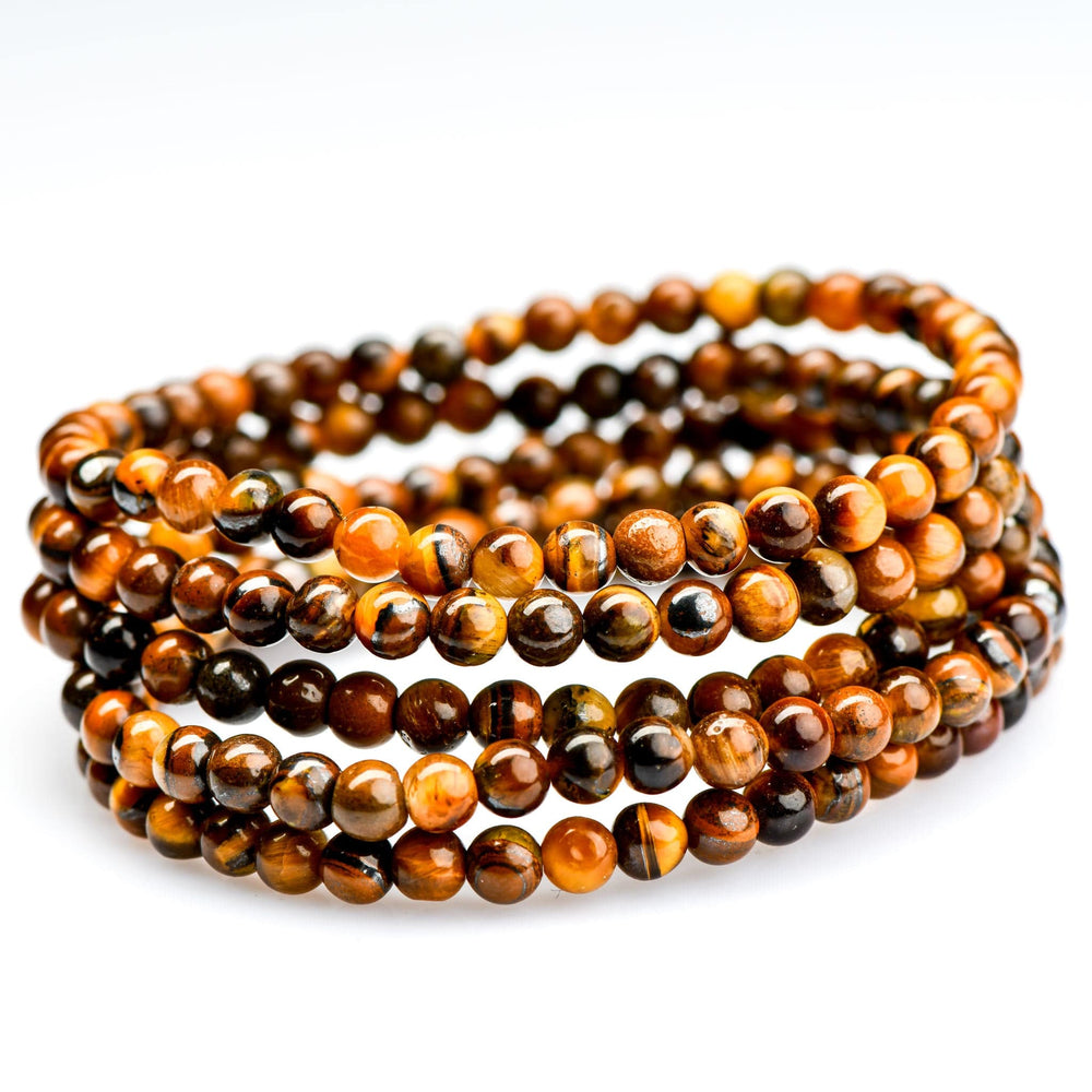 Tiger Eye Beaded Bracelet - Small Beads - Polished