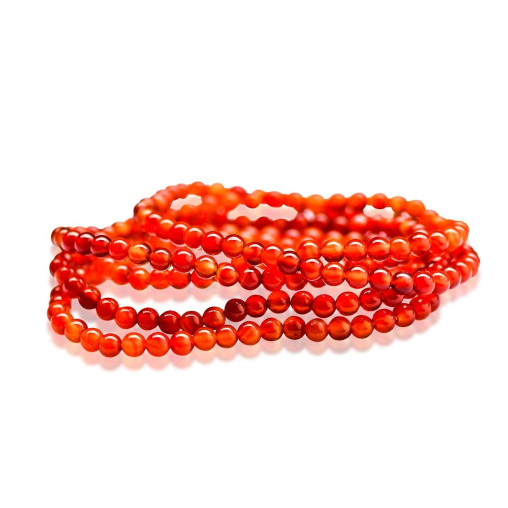 healing crystal jewelry: carnelian crystal bracelet - Small Beads