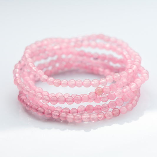 Rose Quartz Beaded Bracelet - Small Beads