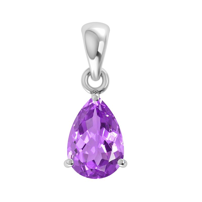 Amethyst Faceted Sterling Silver Pendant