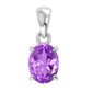 Amethyst Faceted Sterling Silver Pendant