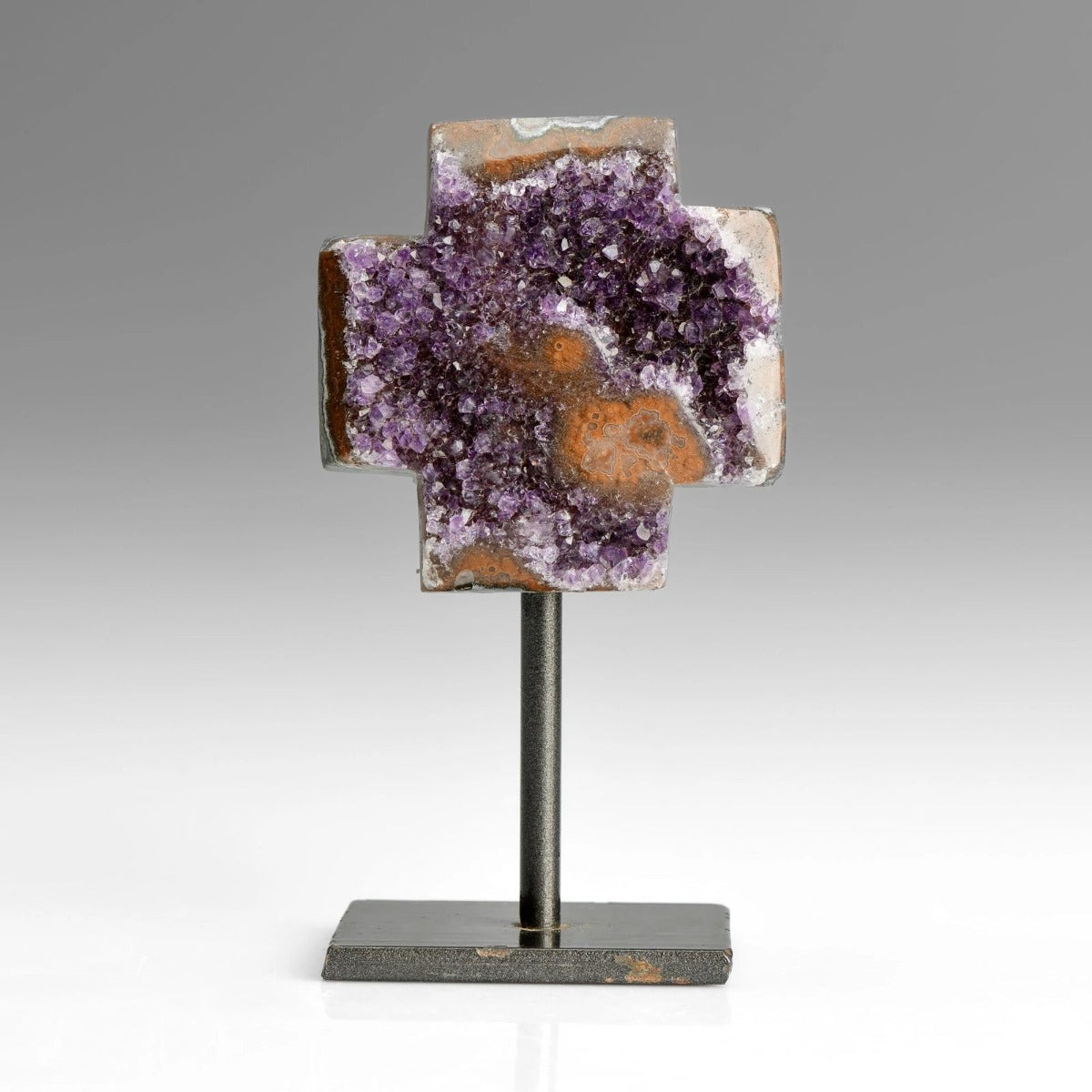 Amethyst Geode Cross on Pin stand