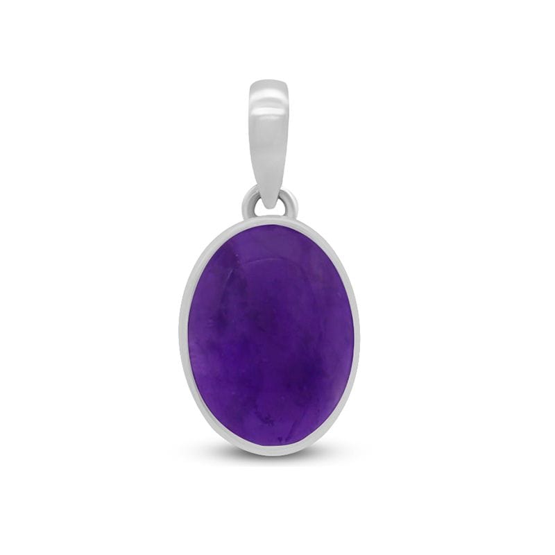 Amethyst Sterling Silver Oval Pendant