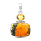 Bumblebee Jasper with Citrine Sterling Silver Pendant