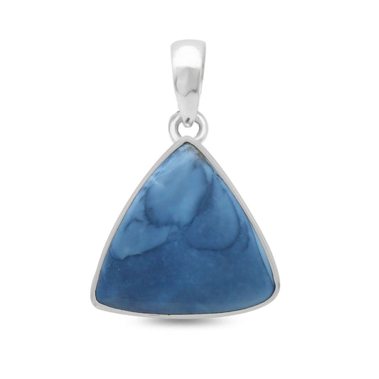 Blue Opal Sterling Silver Pendant - Triangular