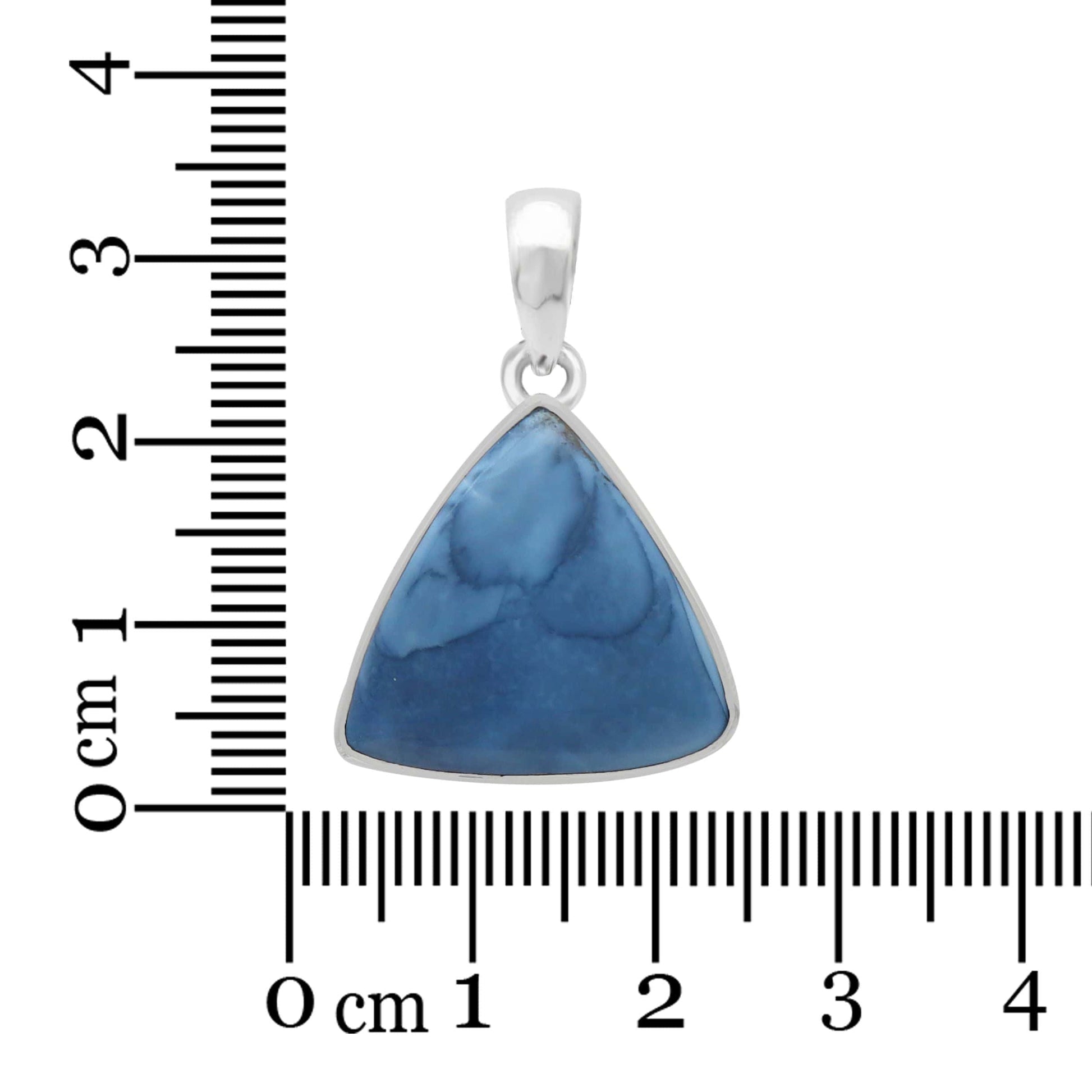 Blue Opal Sterling Silver Pendant - Triangular