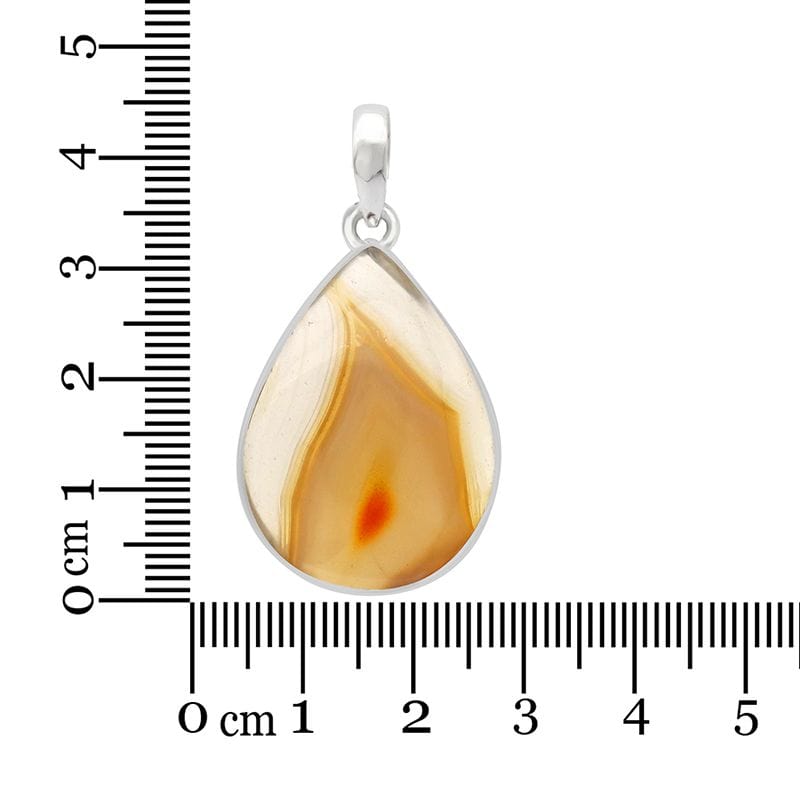 Botswana Agate Sterling Silver Pendant - Teardrop
