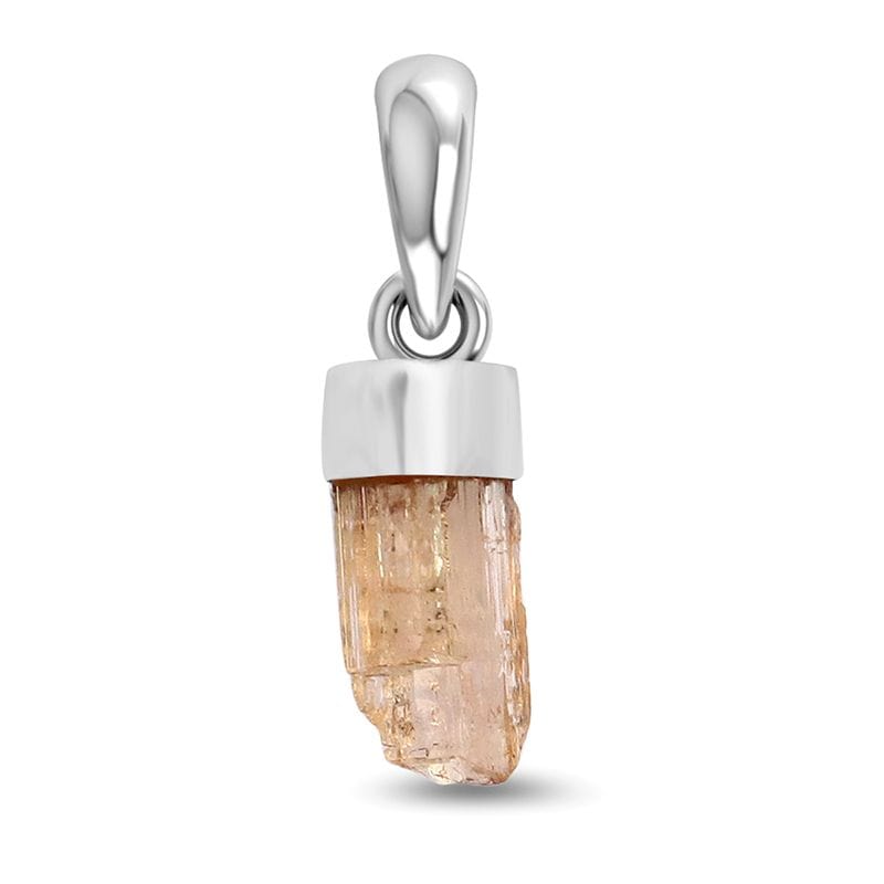 Imperial Topaz Sterling Silver Pendant - Rough Crystal