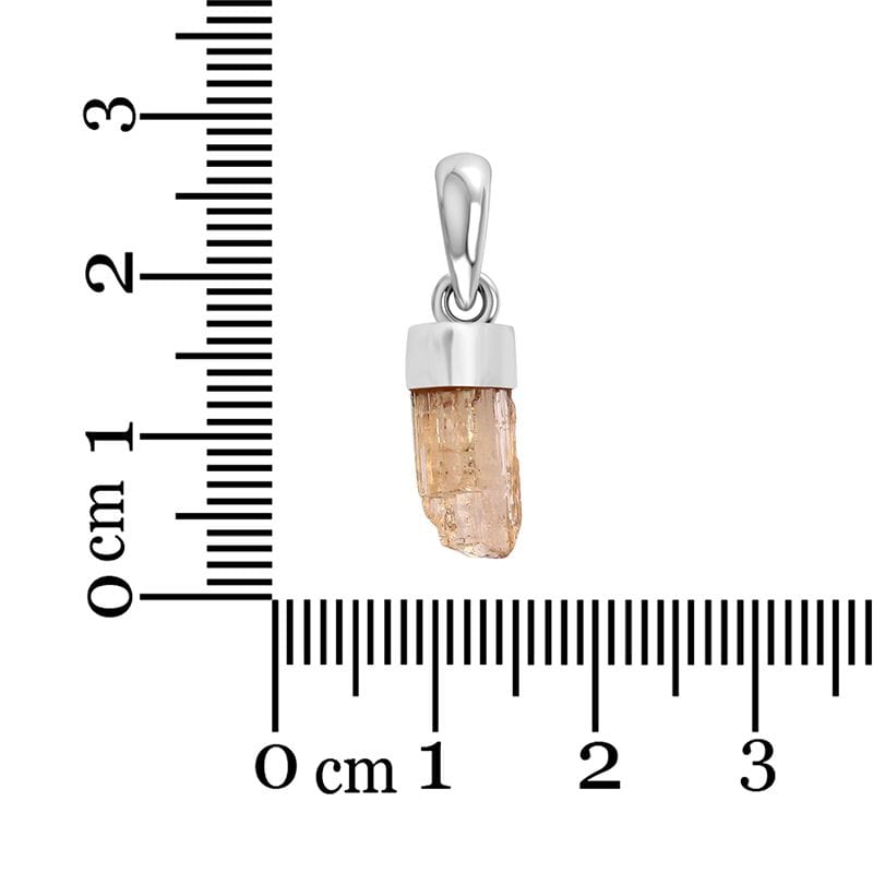 Imperial Topaz Sterling Silver Pendant - Rough Crystal