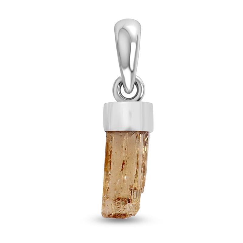 Imperial Topaz Sterling Silver Pendant - Rough Crystal