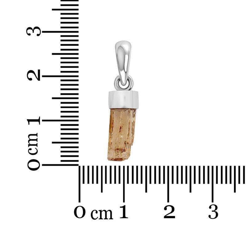 Imperial Topaz Sterling Silver Pendant - Rough Crystal