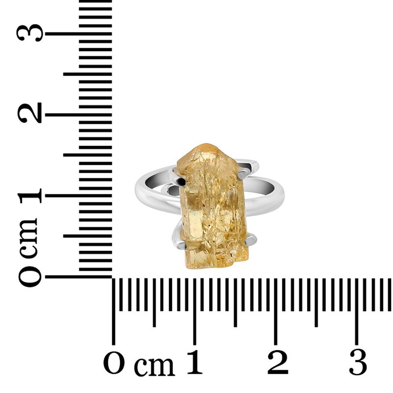Imperial Topaz Adjustable Sterling Silver Ring - Rough Crystal