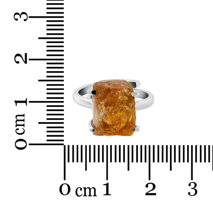 Imperial Topaz Rough Adjustable Sterling Silver Ring