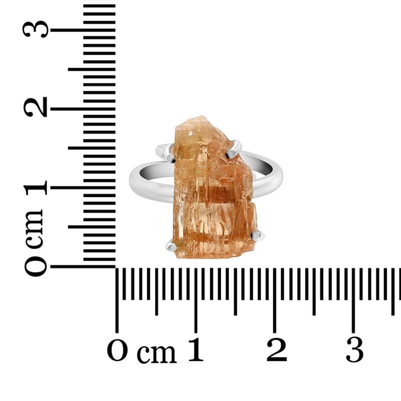 Imperial Topaz Adjustable Sterling Silver Ring - Rough Crystal