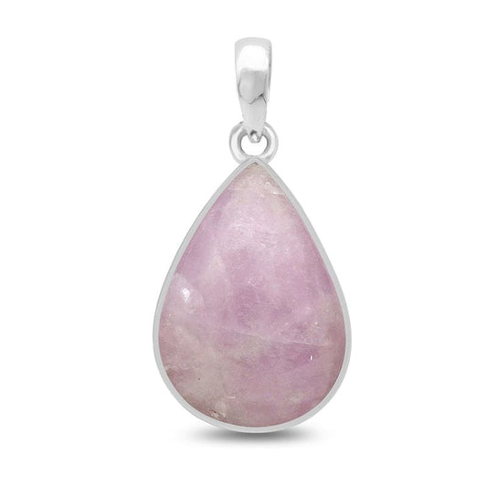 Kunzite Sterling Silver Pendant - Teardrop