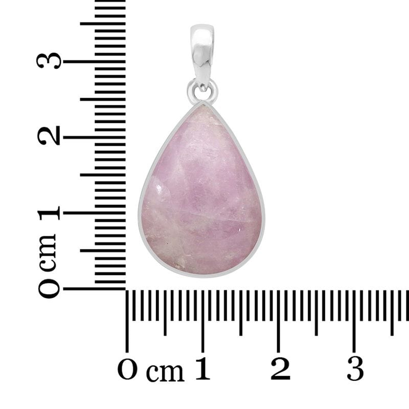 Kunzite Sterling Silver Pendant - Teardrop