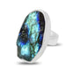 Labradorite Rough Sterling Silver Adjustable Ring