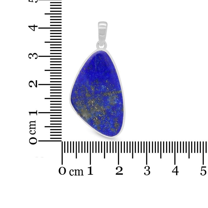 healing crystal jewelry: lapis lazuli sterling silver pendant - free form