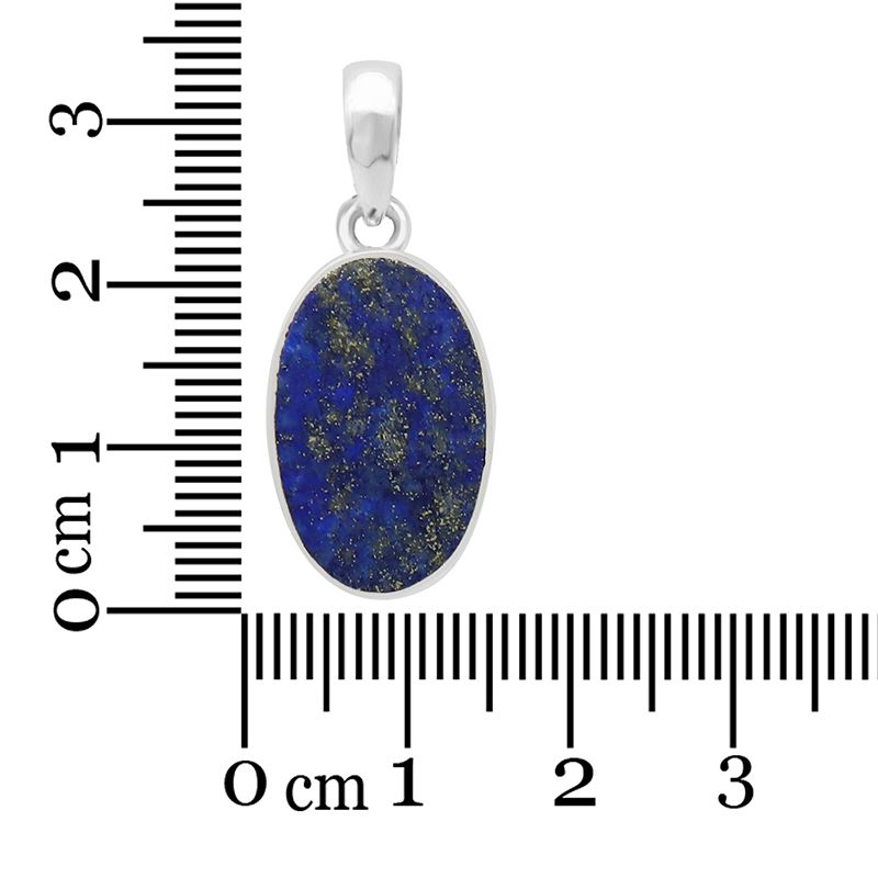 healing crystal jewelry: lapis lazuli sterling silver pendant - oval