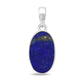 healing crystal jewelry: lapis lazuli sterling silver pendant - Oval