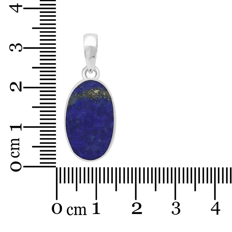 healing crystal jewelry: lapis lazuli sterling silver pendant - oval