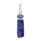 healing crystal jewelry: lapis lazuli pendant with blue kyanite and clear quartz
