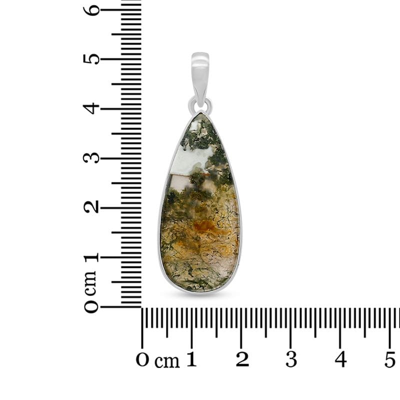 Green Moss Agate Sterling Silver Pendant