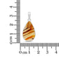 brown and beige banded agate sterling silver pendant 3.5 cm by 1.75cm