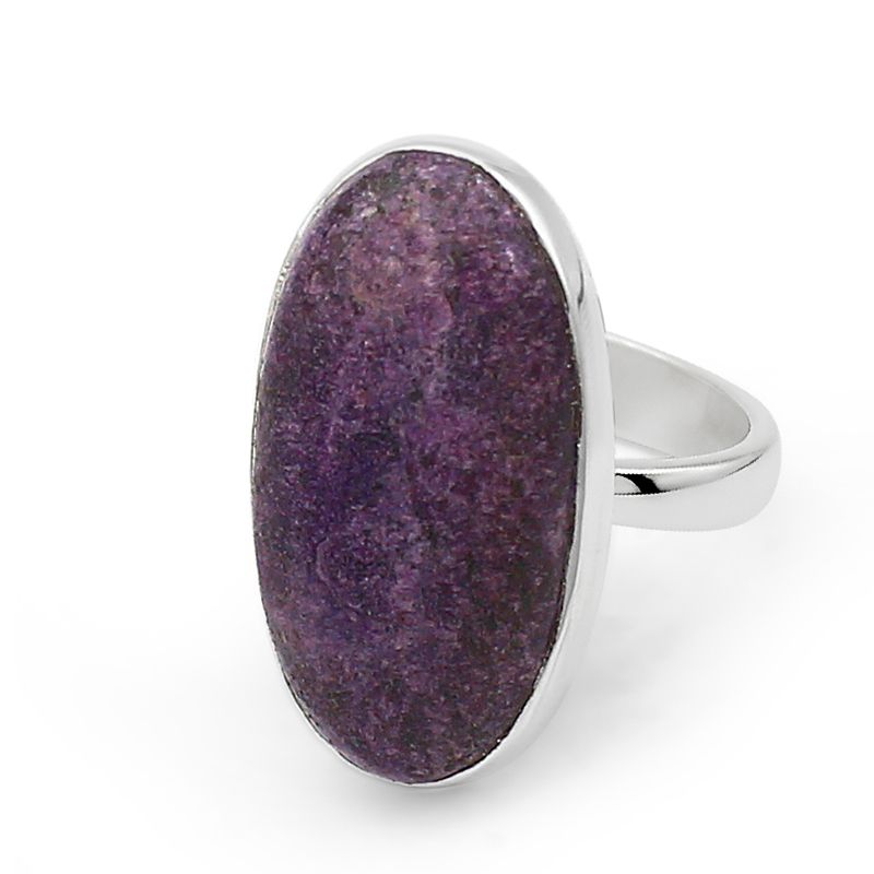 Purpurite Sterling Silver Adjustable Ring - Oval