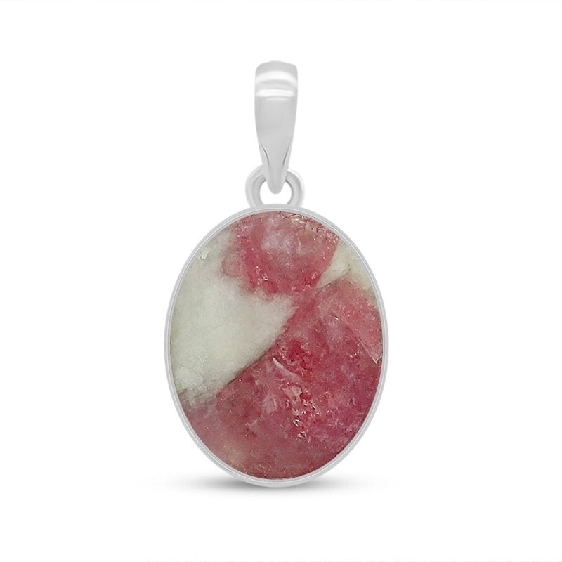 Pink Tourmaline Sterling Silver Pendant - Oval