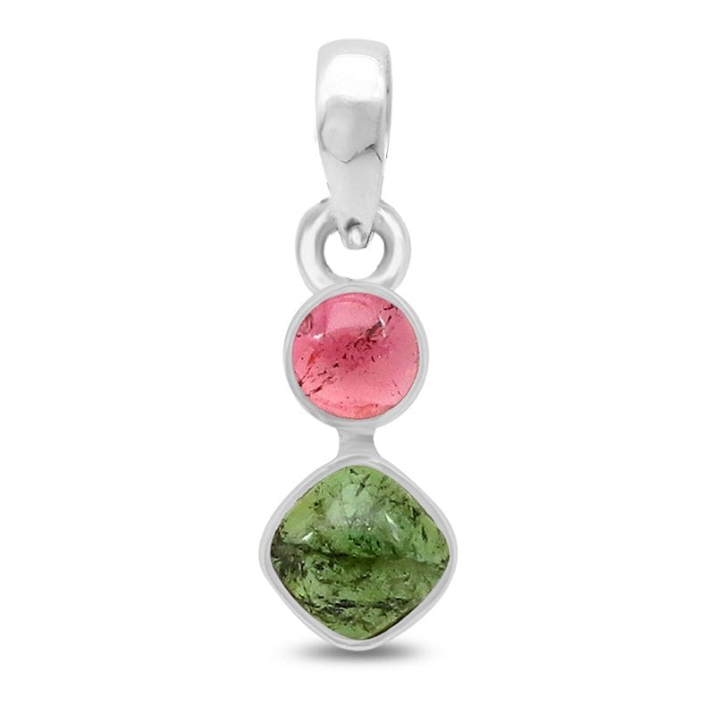 Watermelon Tourmaline Sterling Silver Pendant