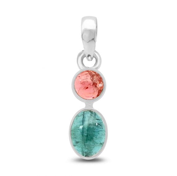 Watermelon Tourmaline Sterling Silver Pendant