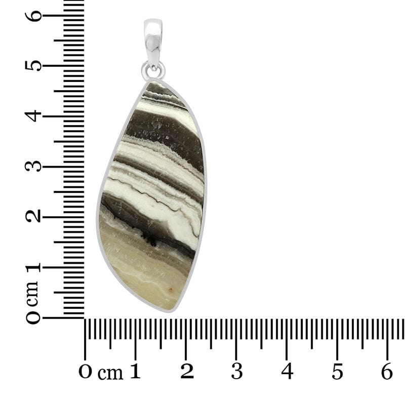 Zebra Calcite Sterling Silver Pendant