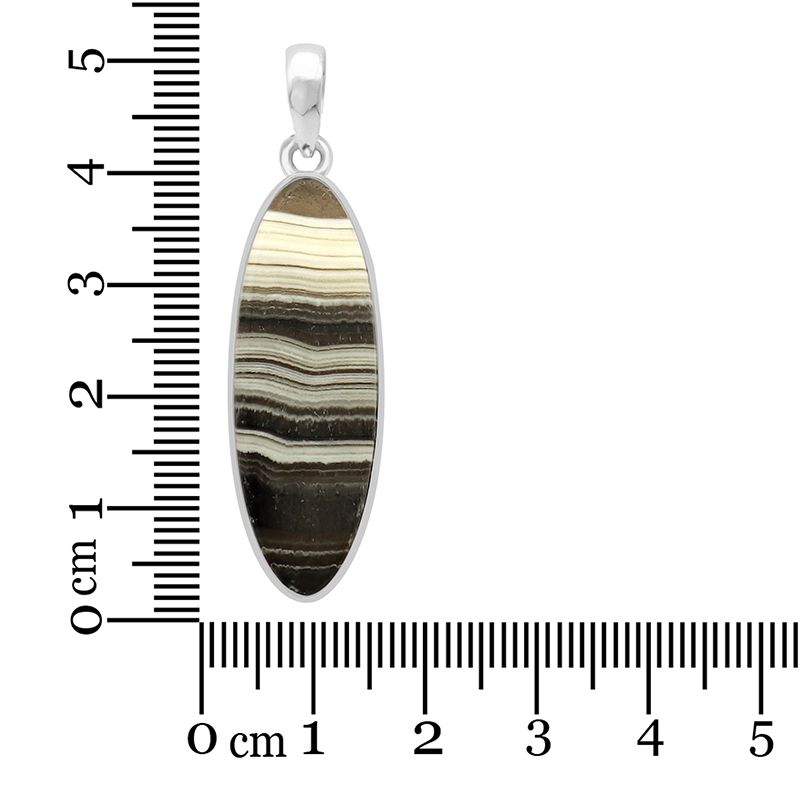 Zebra Calcite Sterling Silver Pendant